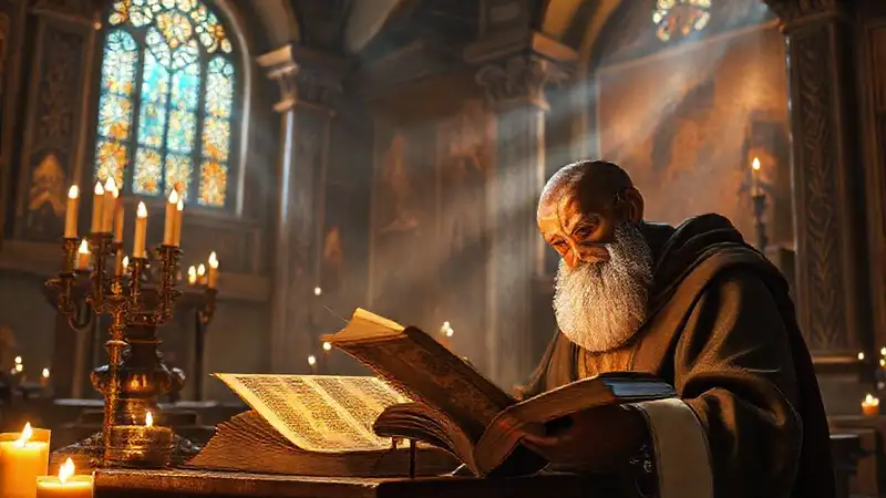 Estudio de textos antiguos y arte sagrado