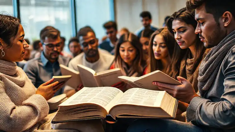 Estudiantes diversos estudian en un aula inspiradora